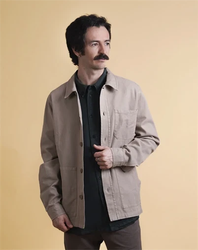 Elsk - Twill Mens Overshirt - Cashew Beige